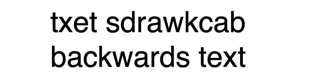 Backward text style preview