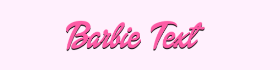 Barbie font style text preview