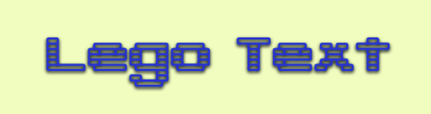 Lego font style text preview