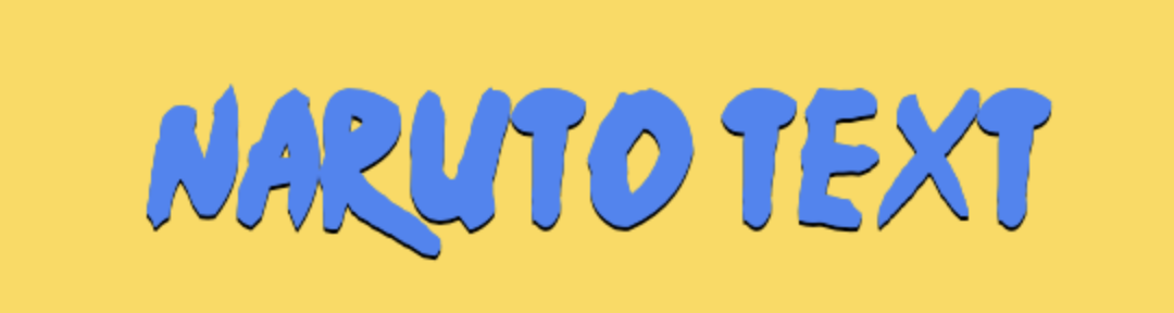 Naruto font style text preview