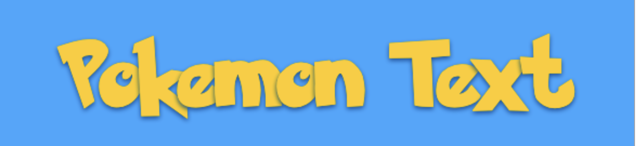 Pokemon font style text preview