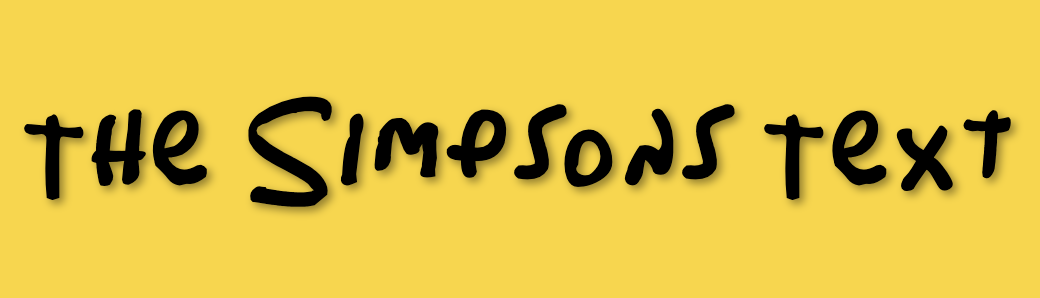 The Simpsons font style text preview
